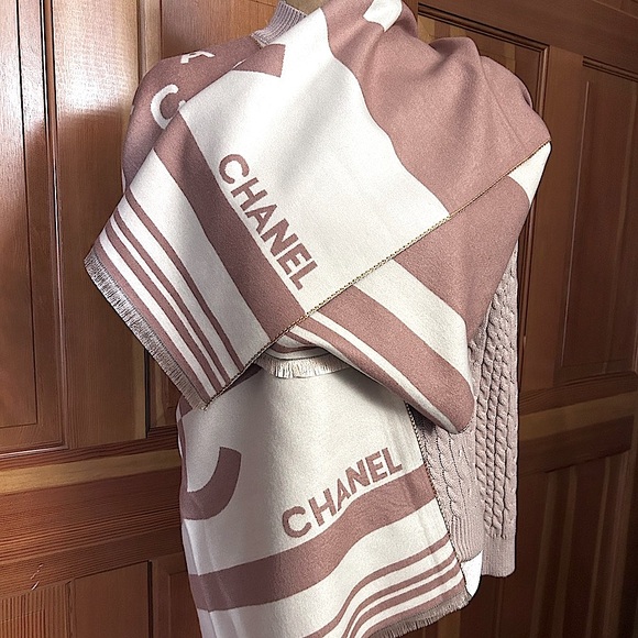Authentic CHANEL Rose Pastel Color Theme Scarf. - Picture 7 of 17